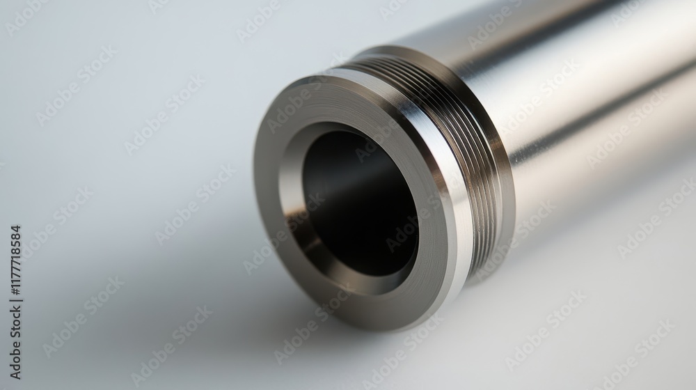 Close-Up of Metal Pipe with Precision Finish Close-Up of Metal Pipe with Precision Finish