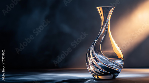 The wine consists of points, lines and triangles. The polygon shape in the form of the bottle and the glass awards on a dark background. Vector illustration