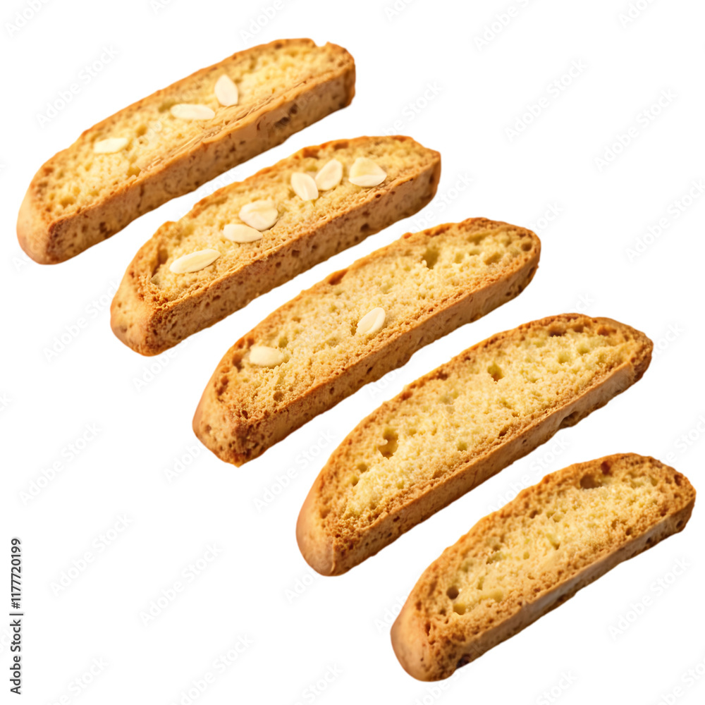 Close-up of four crispy biscotti cookies. Close-up of four crispy biscotti cookies.