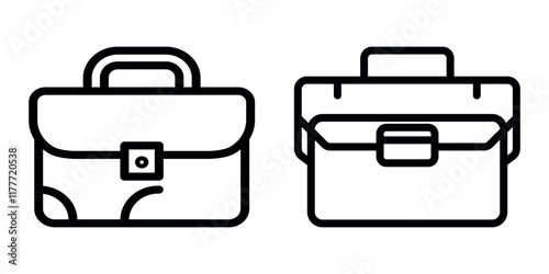 briefcase outline or line icon design bundle