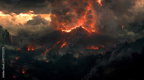 erupting volcano