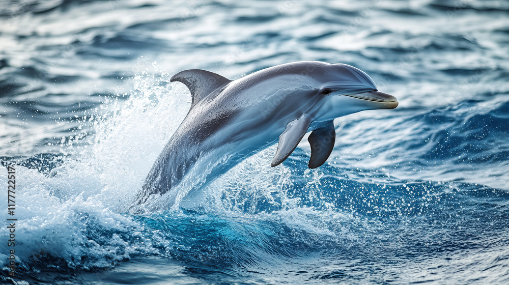 Fototapeta premium Vector logo Dolphin. Dolphin jump