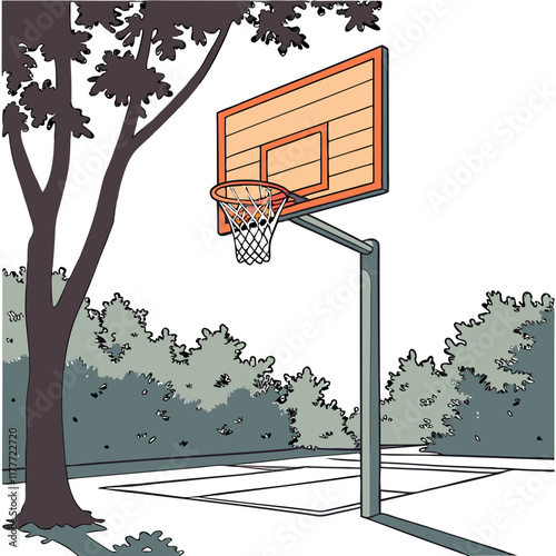 basketball hoop on a street