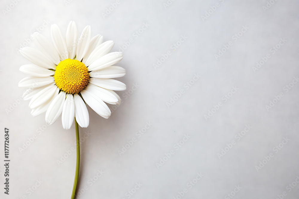Solitary Daisy on Grey Solitary Daisy on Grey