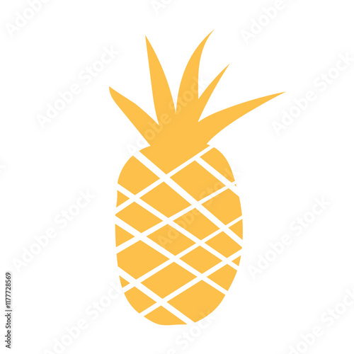 Abstract Pineapple. Cartoon fruit. Vector illustration