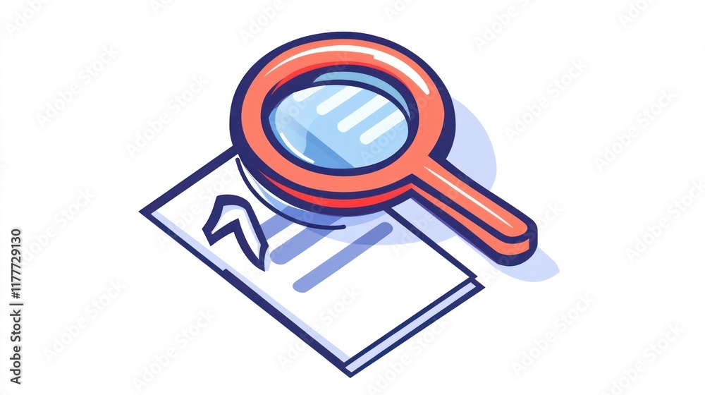 Magnifying Glass on Document: Data Analysis and Research Concept Magnifying Glass on Document: Data Analysis and Research Concept