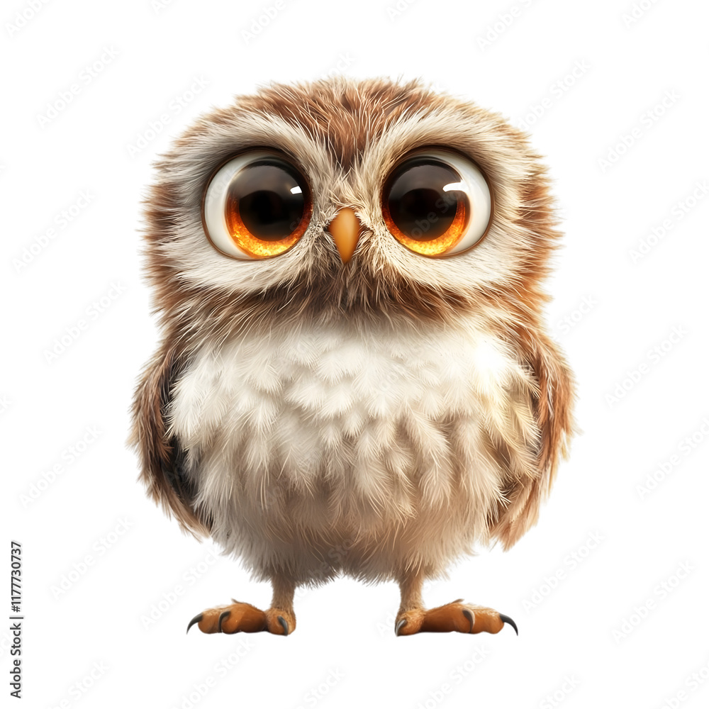 Adorable cartoon owl with big, expressive eyes. Perfect for children's books, websites, or social media. Adorable cartoon owl with big, expressive eyes. Perfect for children's books, websites, or social media.