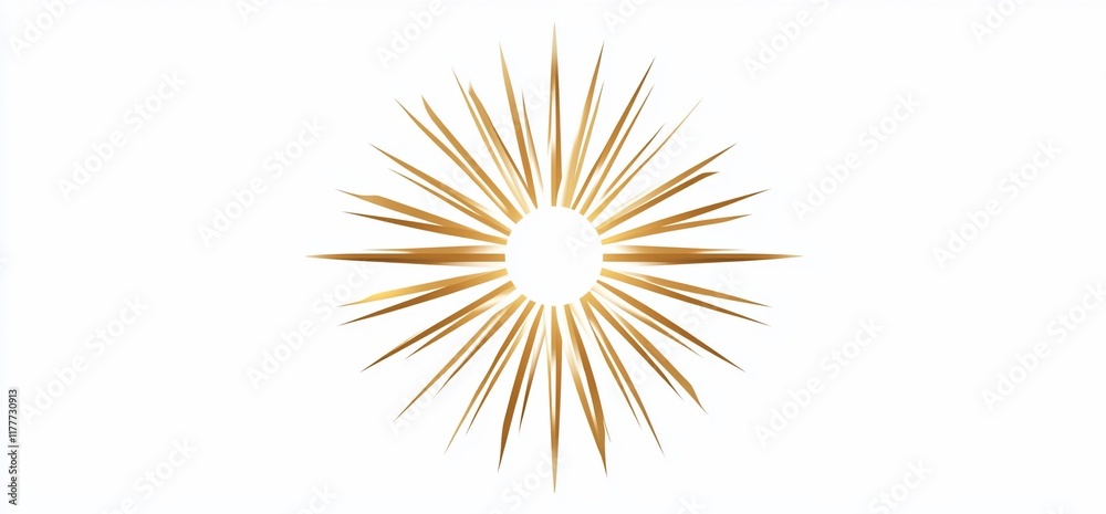 Fototapeta premium Abstract golden radiating design