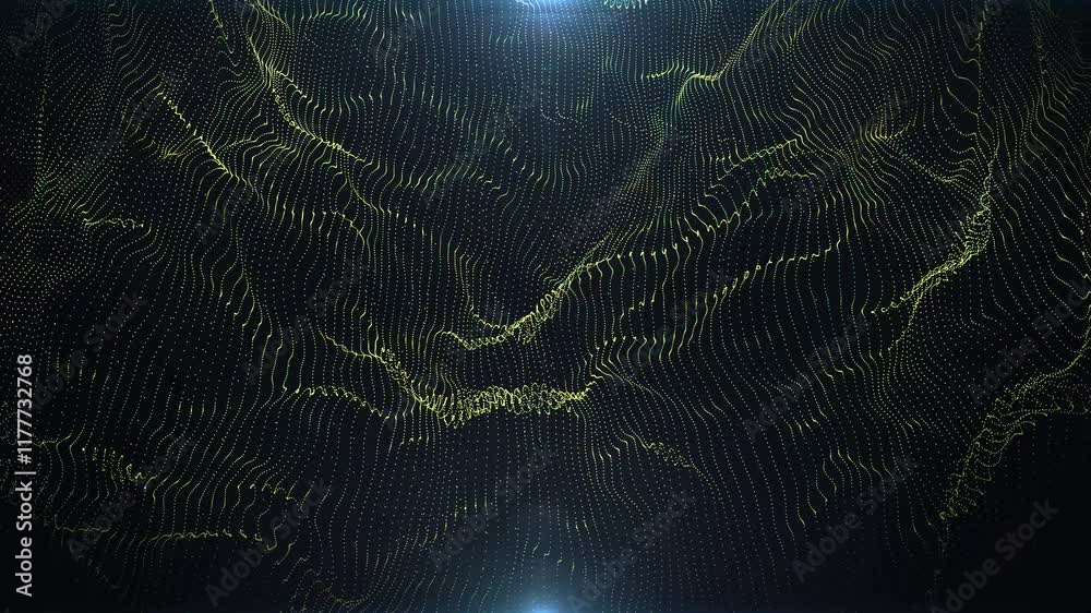 Frequency Dot Waves Yellow Background