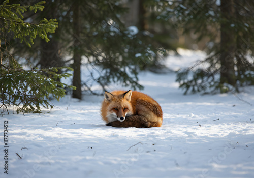 red fox in the snow