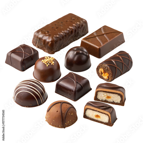 Delicious assortment of chocolates and berries