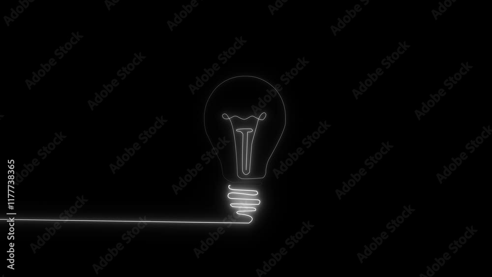 Glowing light bulb symbol animation. Energy idea ,Electric neon color bulb icon and black background Decorative neon lights displaying the year 2025 in a vibrant indoor setting with stylish decor Glowing light bulb symbol animation. Energy idea ,Electric neon color bulb icon and black background Decorative neon lights displaying the year 2025 in a vibrant indoor setting with stylish decor