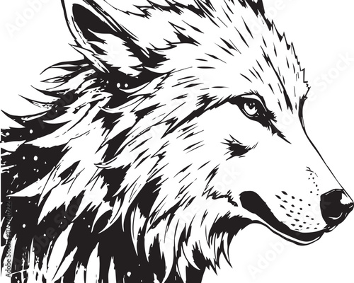 wolf head vector