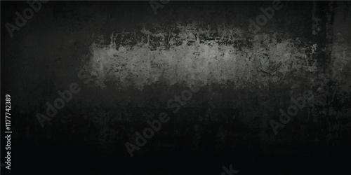 Black dark concrete wall background. Dirty black grunge background.