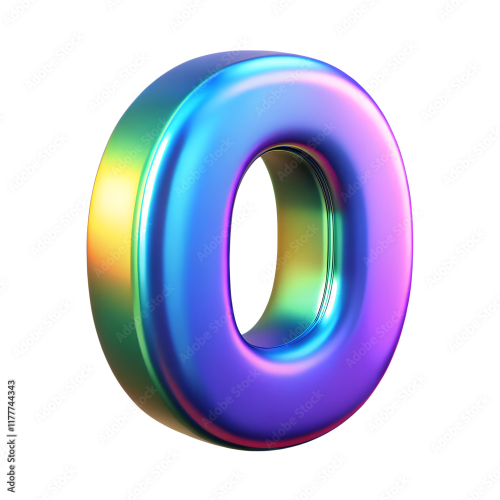 3D holographic digit isolated on background. Iridescent number for holidays, special dates and birthdays 3D holographic digit isolated on background. Iridescent number for holidays, special dates and birthdays