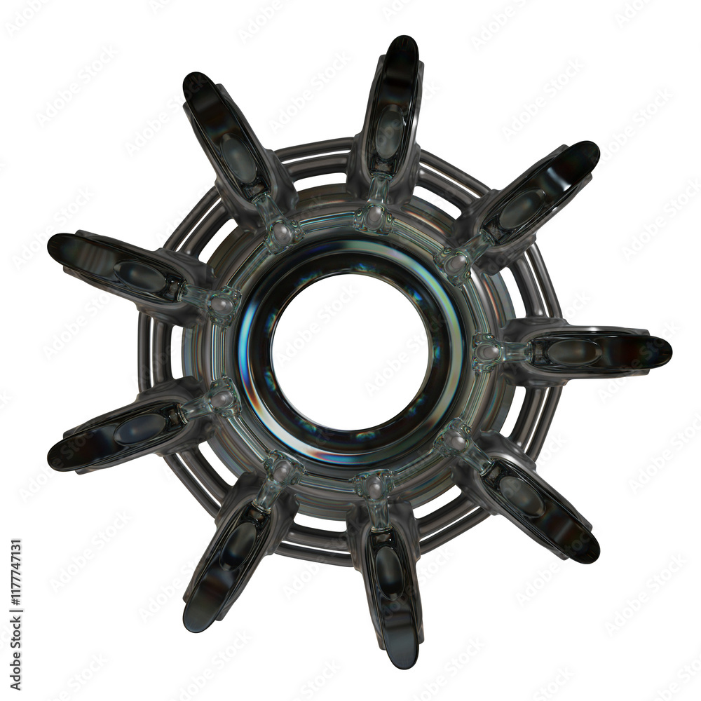 Obraz premium Metal abstract shape, 3d render