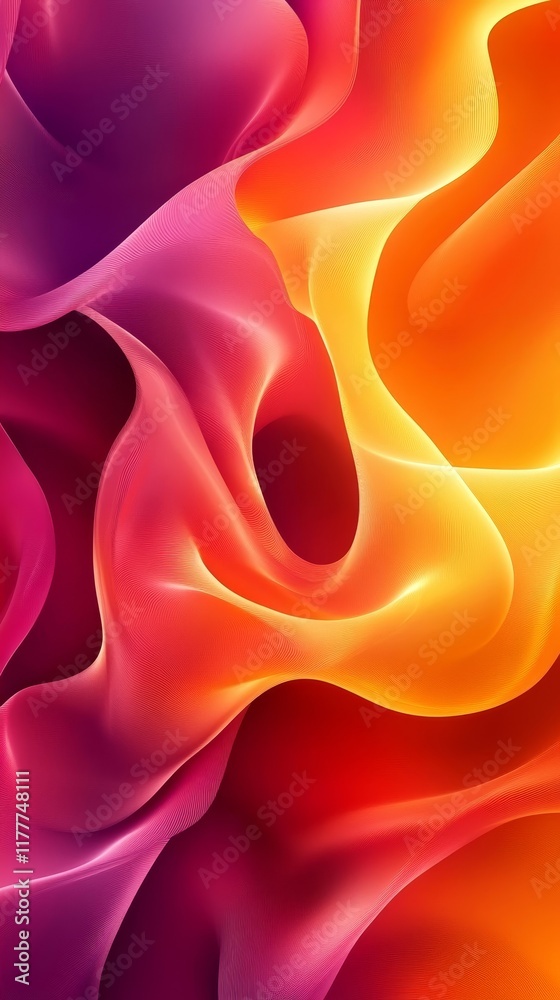 Obraz premium Retro red yellow gradient background, shimmering overlays texture, social media banner, smooth transitions, Generative AI