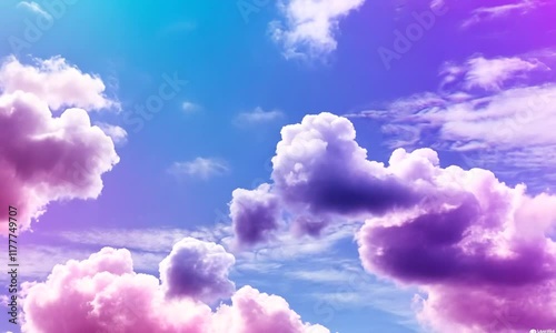 Pastel cloudscape, daytime sky, vibrant background, design