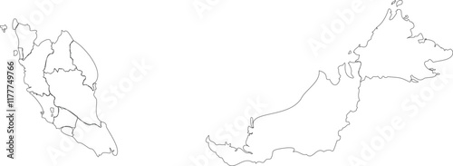 Outline Map of Malaysia 