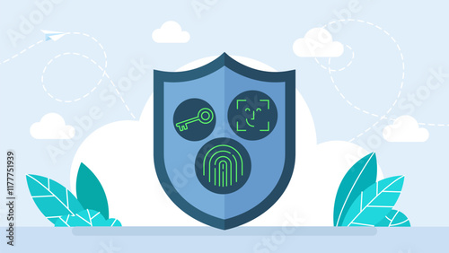 Touch and Face Scanner icon. Cyber security icons. Contains icons digital lock, cyber security, password, smart home, computer security, electronic key, fingerprint and more. Vector illustration