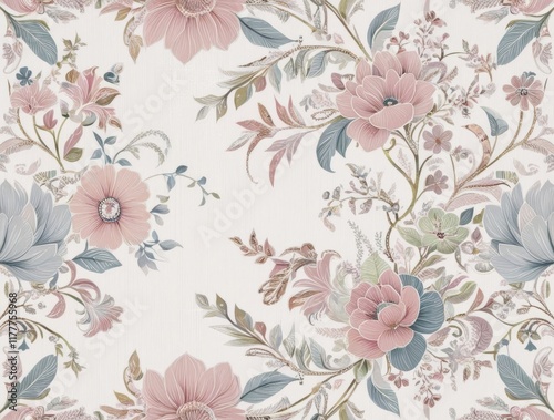 Wallpaper Mural seamless floral pattern Torontodigital.ca