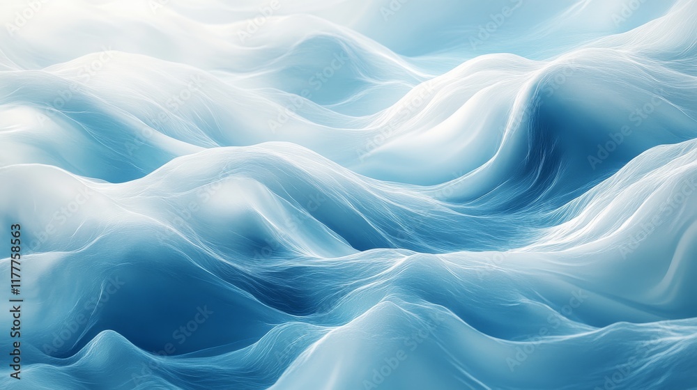 Abstract Blue Wave Pattern Digital Art Abstract Blue Wave Pattern Digital Art