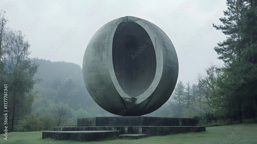 A memorial site with a sculpture symbolizing peace and the destructive force of nuclear weapons, set against a serene landscape, serving as a reminder of the consequences of hydrogen bombs A memorial site with a sculpture symbolizing peace and the destructive force of nuclear weapons, set against a serene landscape, serving as a reminder of the consequences of hydrogen bombs