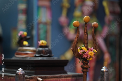 South indian god amman temple soolam