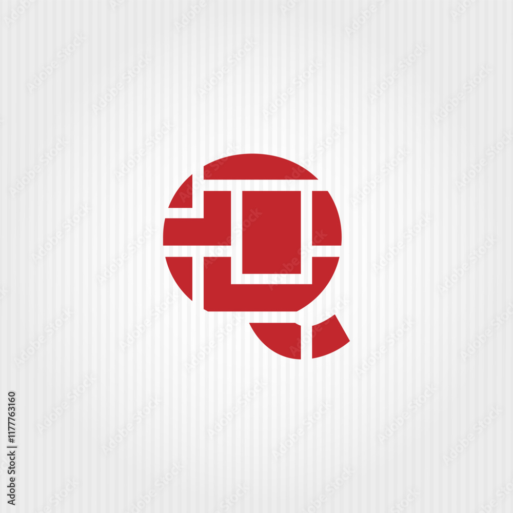 Obraz premium Brick layer blended with initial letter Q business logo design