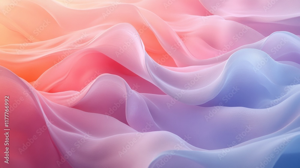 Fototapeta premium Abstract Pastel Fabric Waves Flowing Gently
