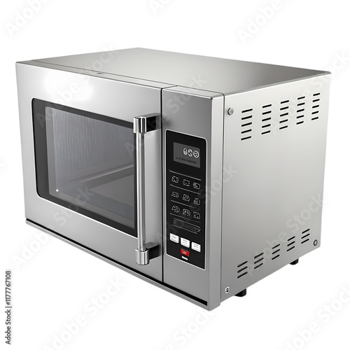 Modern Stainless Steel Microwave Oven, Ready for Kitchen Use