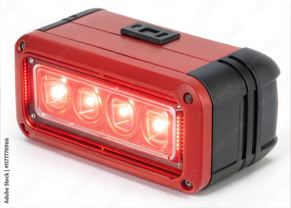 Fototapeta premium Isolated Red Emergency Light Designed for Safety Alerts in Critical Situations and Emergencies
