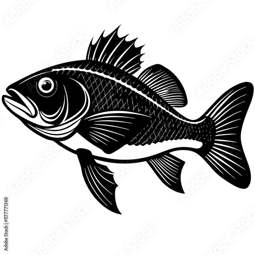 black and white sea bass fish
