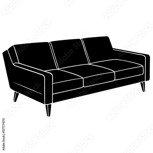  sofa isolated on white background