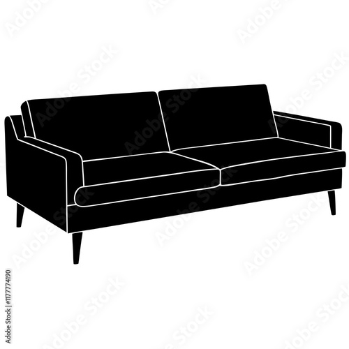  sofa isolated on white background