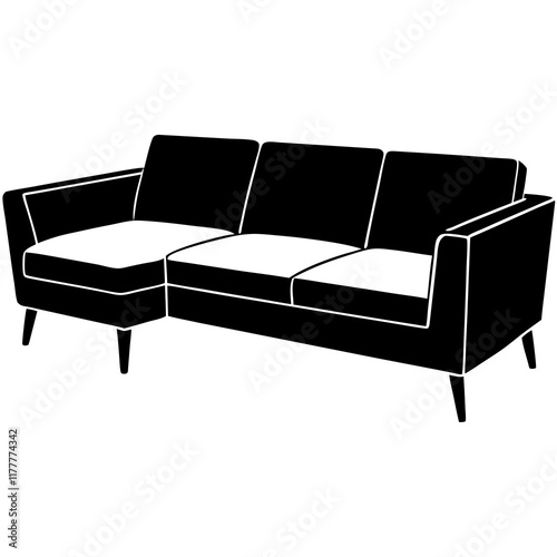  sofa isolated on white background