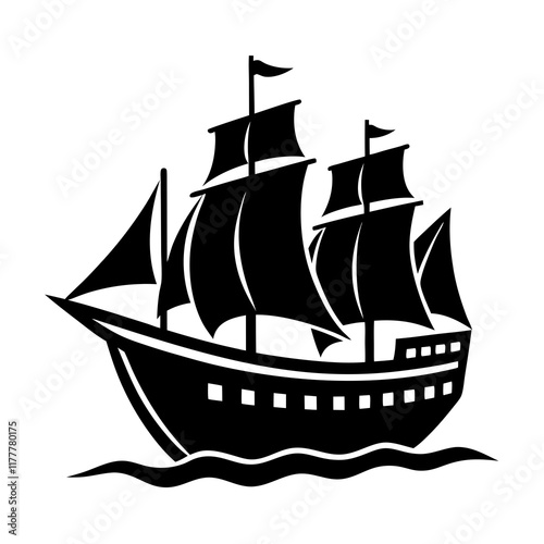silhouette of a ship