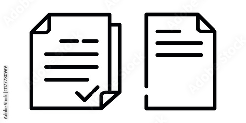 document outline or line icon design bundle.