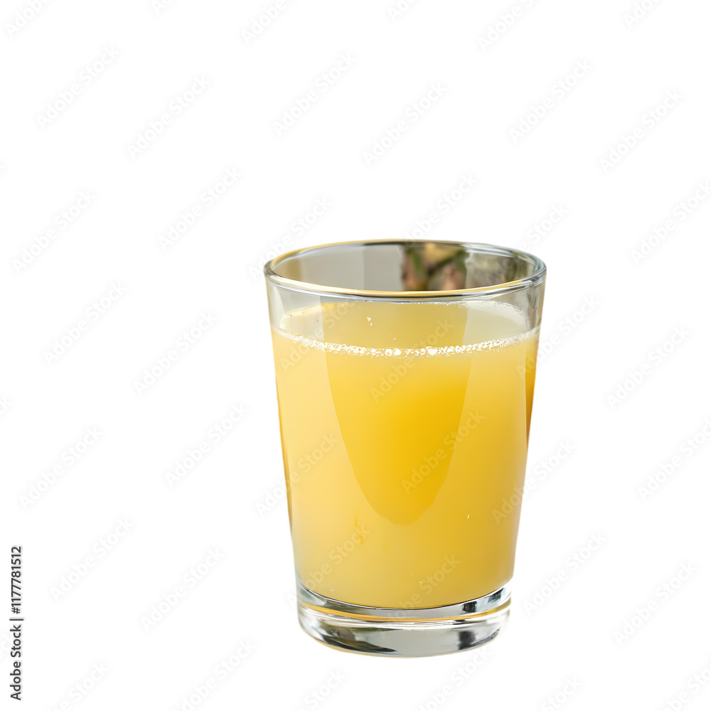 Refreshing Pineapple Juice in a Glass with Cubes Refreshing Pineapple Juice in a Glass with Cubes