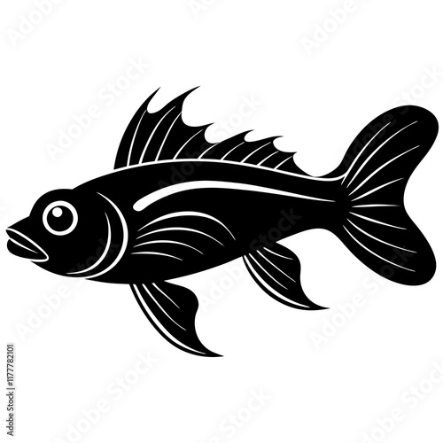 illustration of a siamese algae eater fish