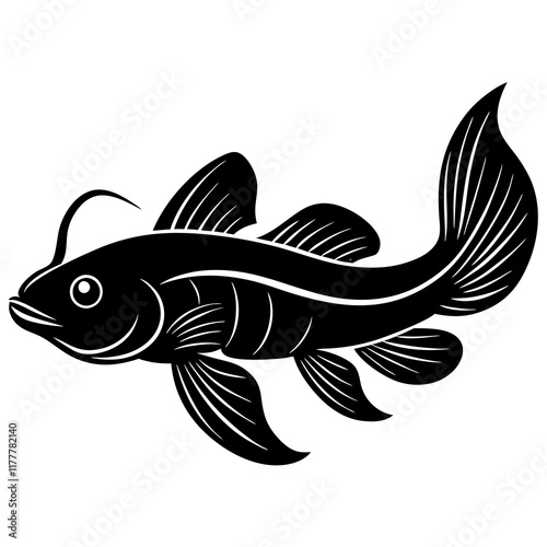 illustration of a siamese algae eater fish