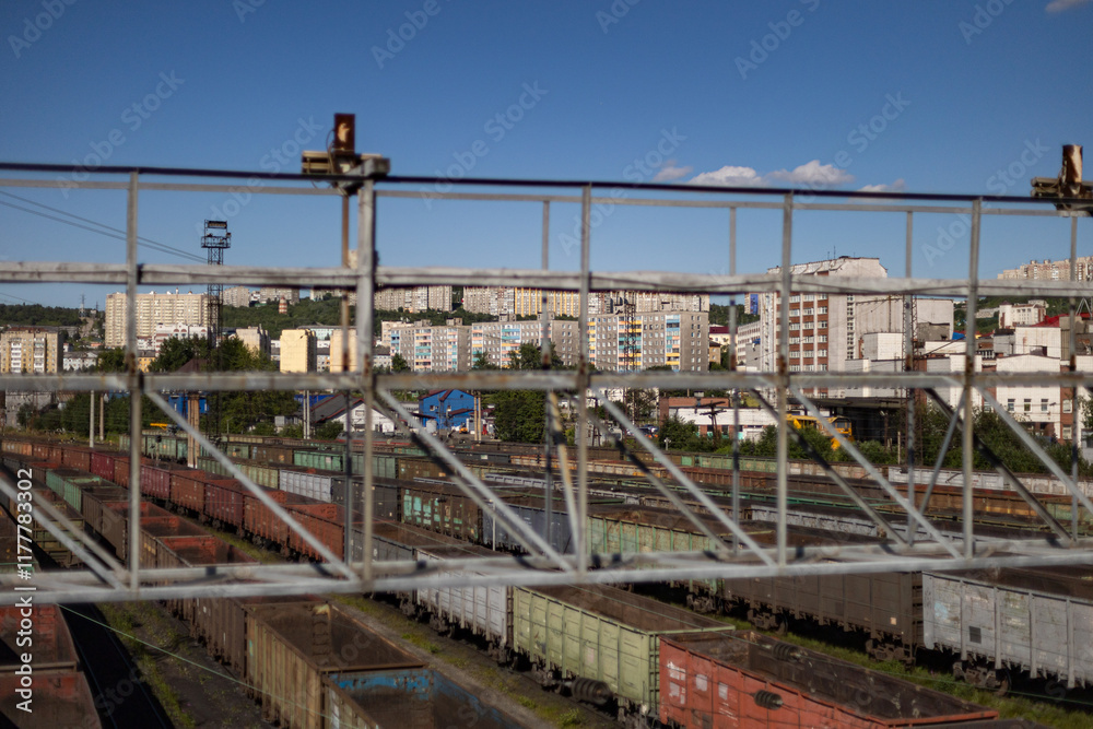 Railway Station View Of Industrial City Railway Station View Of Industrial City