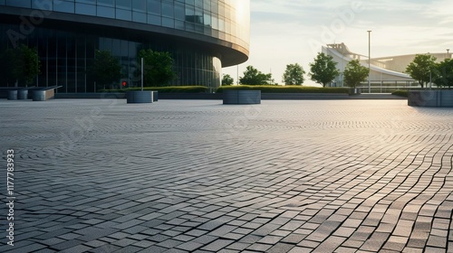 A photo of a sustainable building with permeable