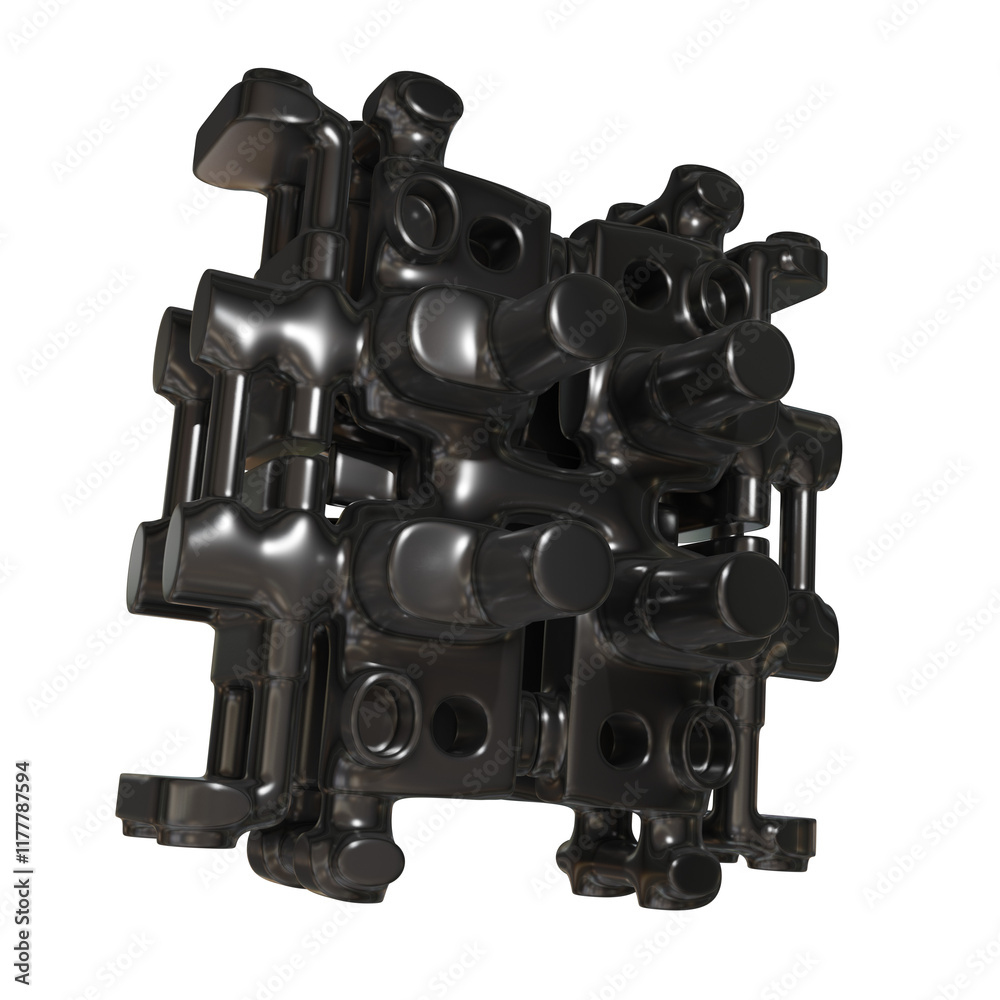 Metal abstract shape, 3d render Metal abstract shape, 3d render