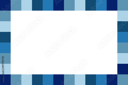 Border frame design concept of textile pattern with blue and green combination - vector illustration 