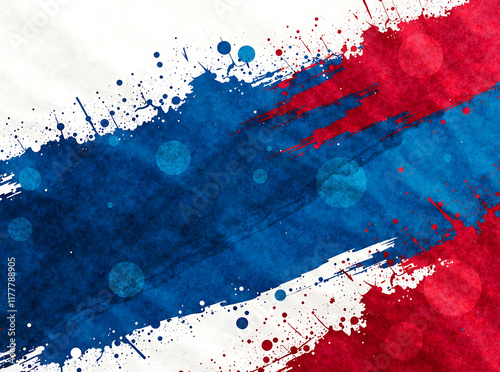 Abstract blue, white and red background with grunge brush strokes. textures for poster and web banner design, perfect for extreme, sportswear, racing, football, motocross new image