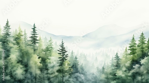 A photo of a tranquil forest watercolor painting
