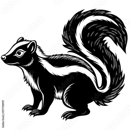 black and white skunk photo