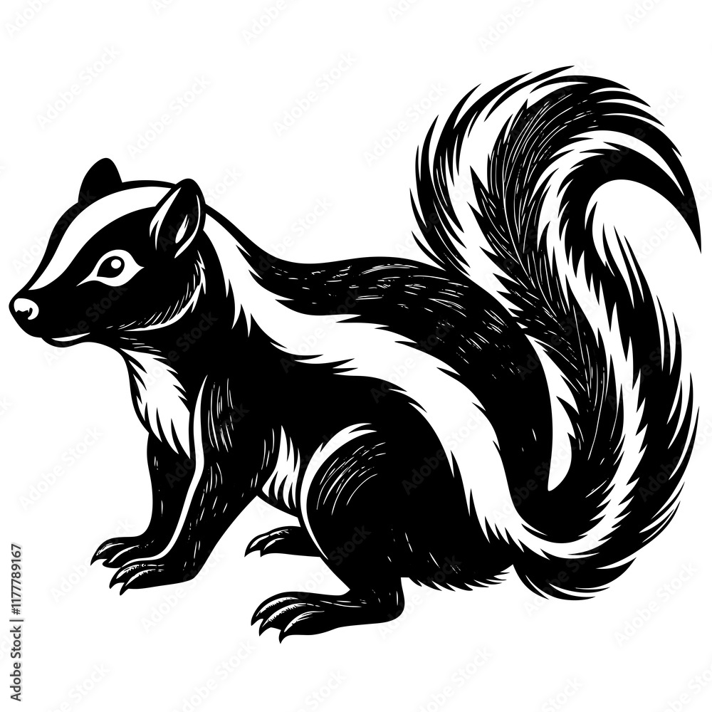 black and white skunk black and white skunk