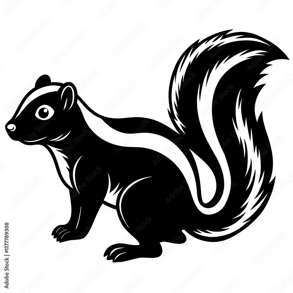 black and white skunk black and white skunk